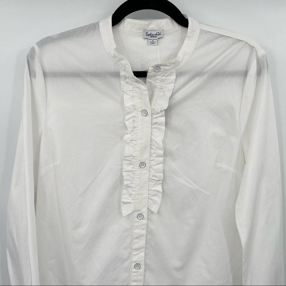 NEW! Slendid Ruffle Front Shirt - Picture 5 of 14